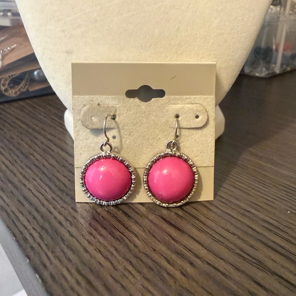 Pink Circle Earrings